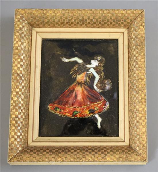 A Limoges enamel plaque, framed